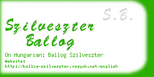 szilveszter ballog business card